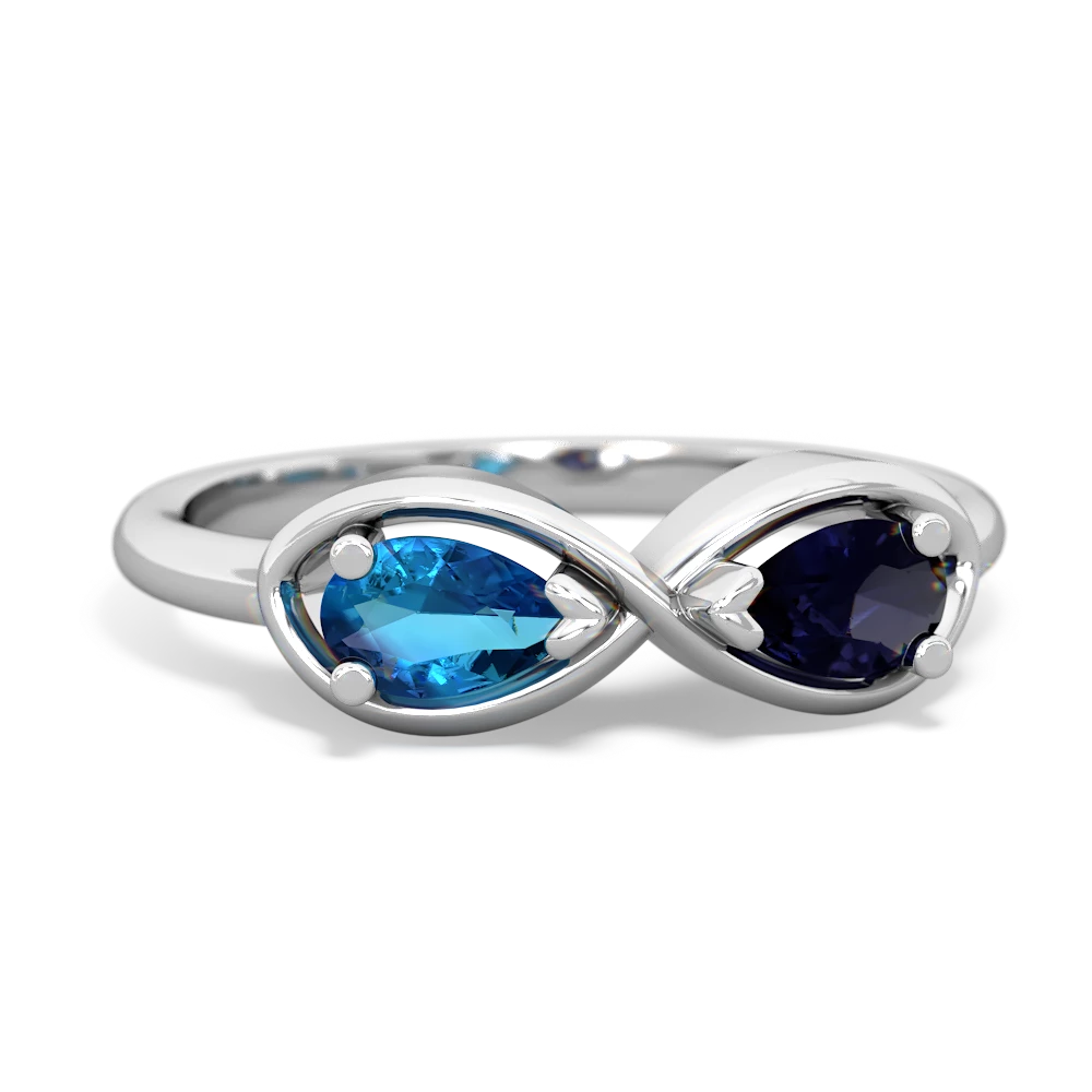 London Topaz Infinity 14K White Gold ring R5050