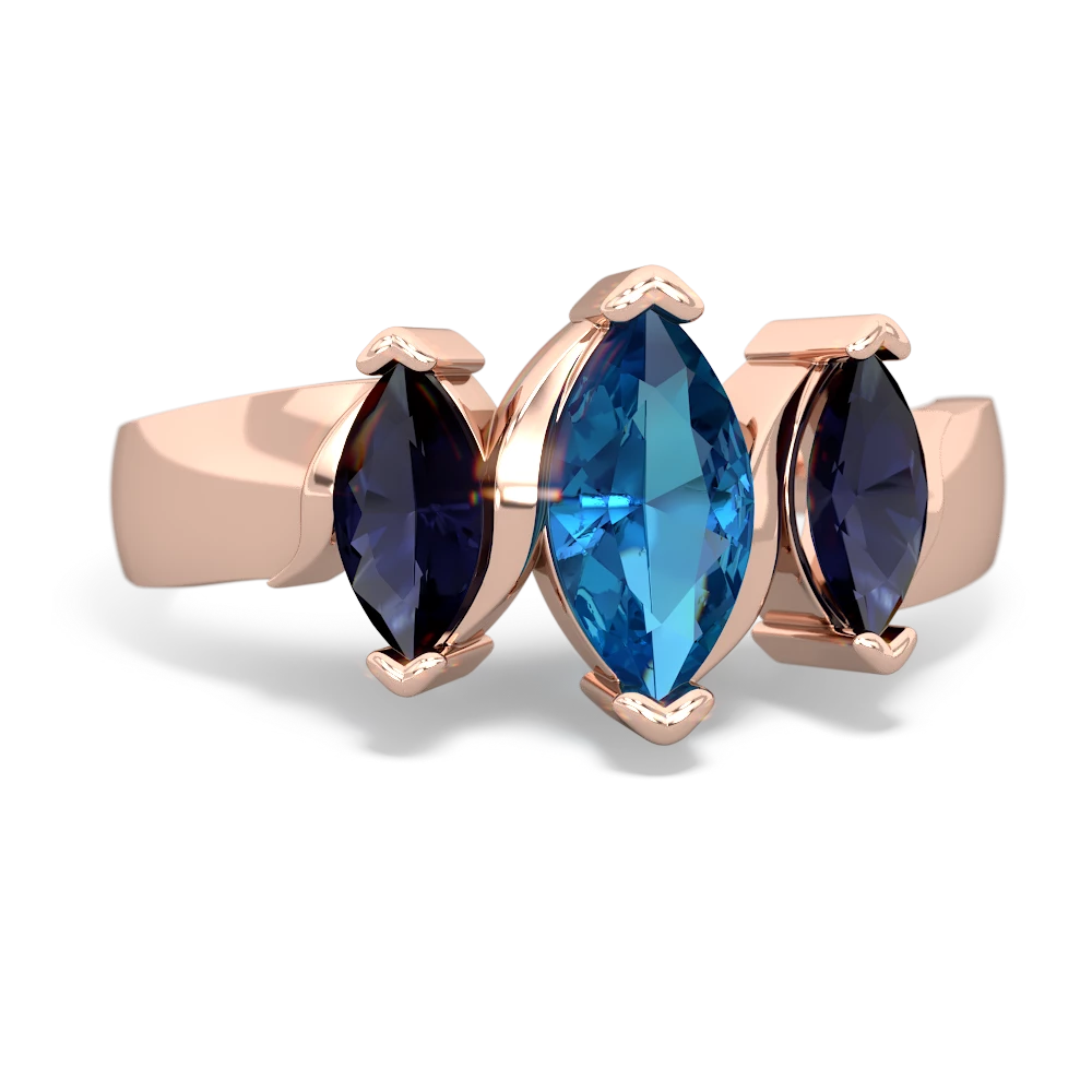 London Topaz Three Peeks 14K Rose Gold ring R2433