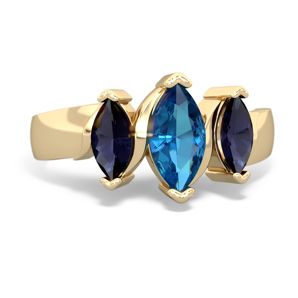 London Topaz Three Peeks 14K Yellow Gold ring R2433