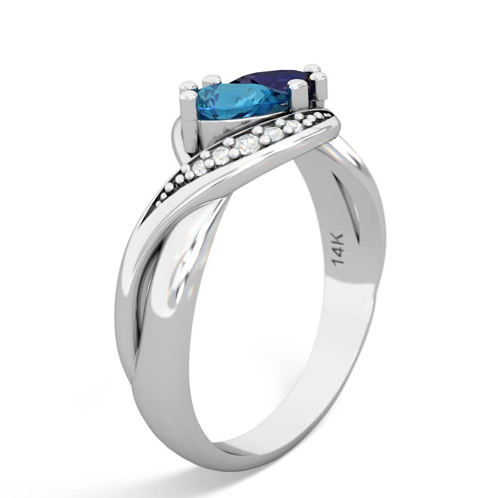 London Topaz Summer Winds 14K White Gold ring R5342