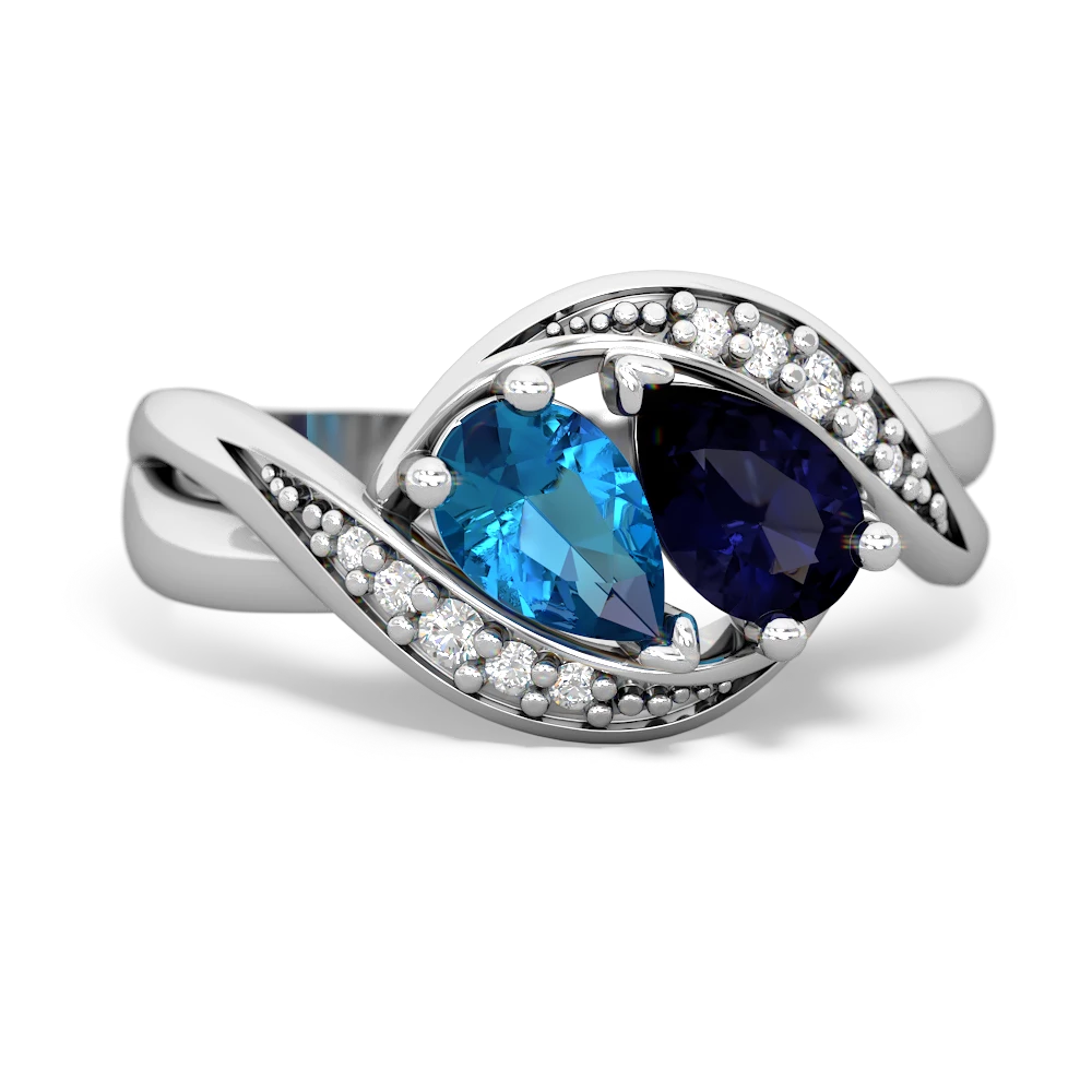 London Topaz Summer Winds 14K White Gold ring R5342