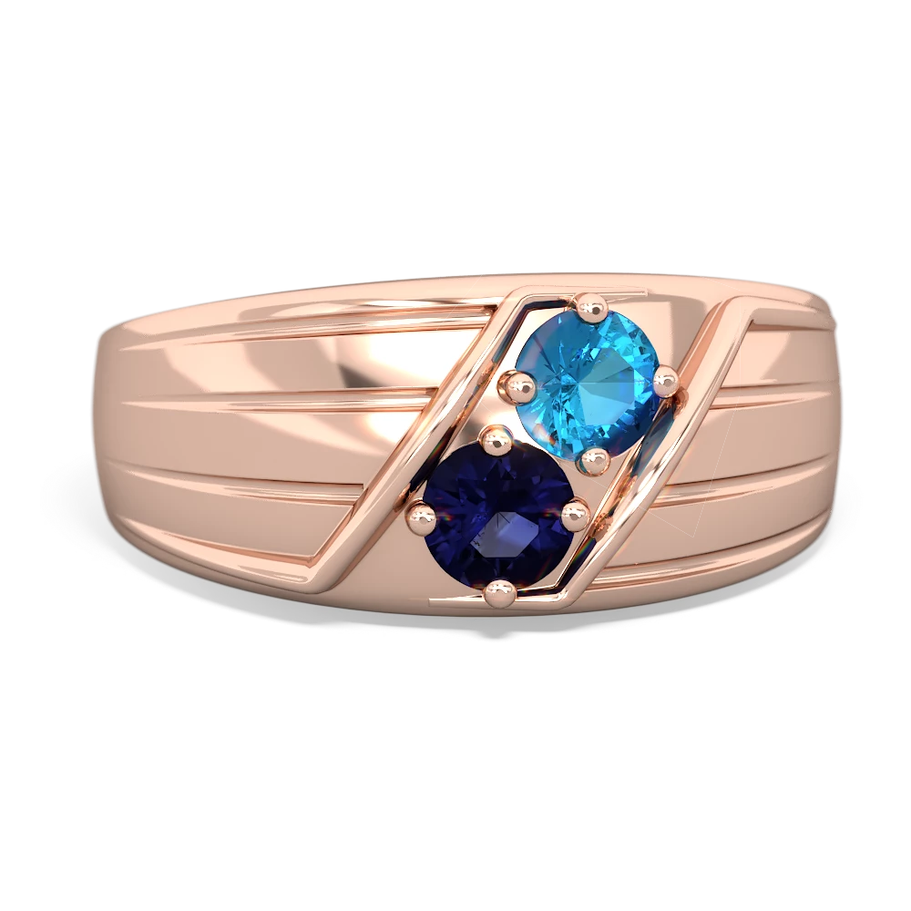 London Topaz Men's Streamline 14K Rose Gold ring R0460