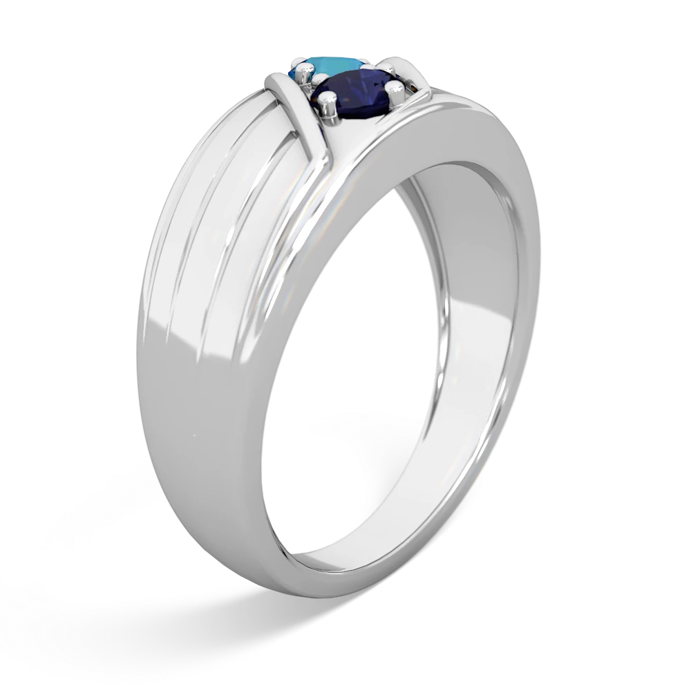 London Topaz Men's Streamline 14K White Gold ring R0460