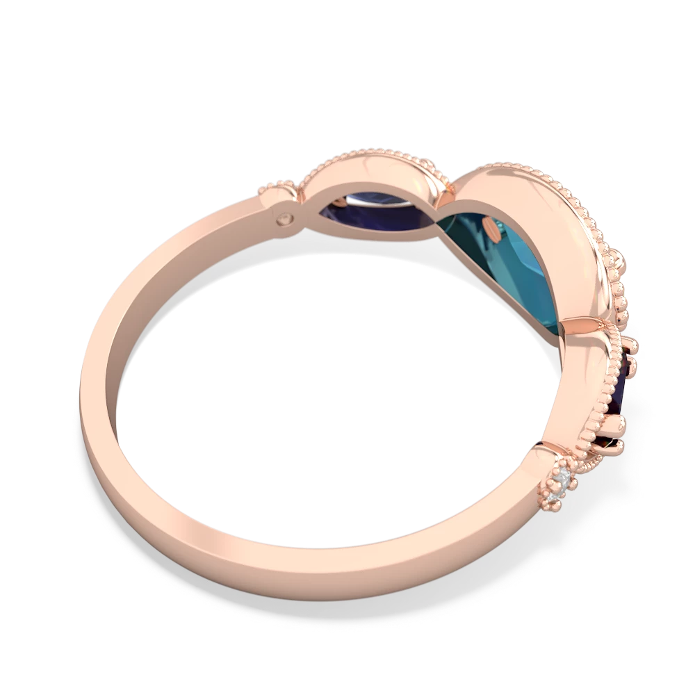 London Topaz Milgrain Marquise 14K Rose Gold ring R5700