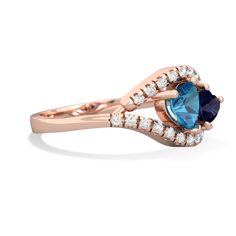 London Topaz Mother And Child 14K Rose Gold ring R3010