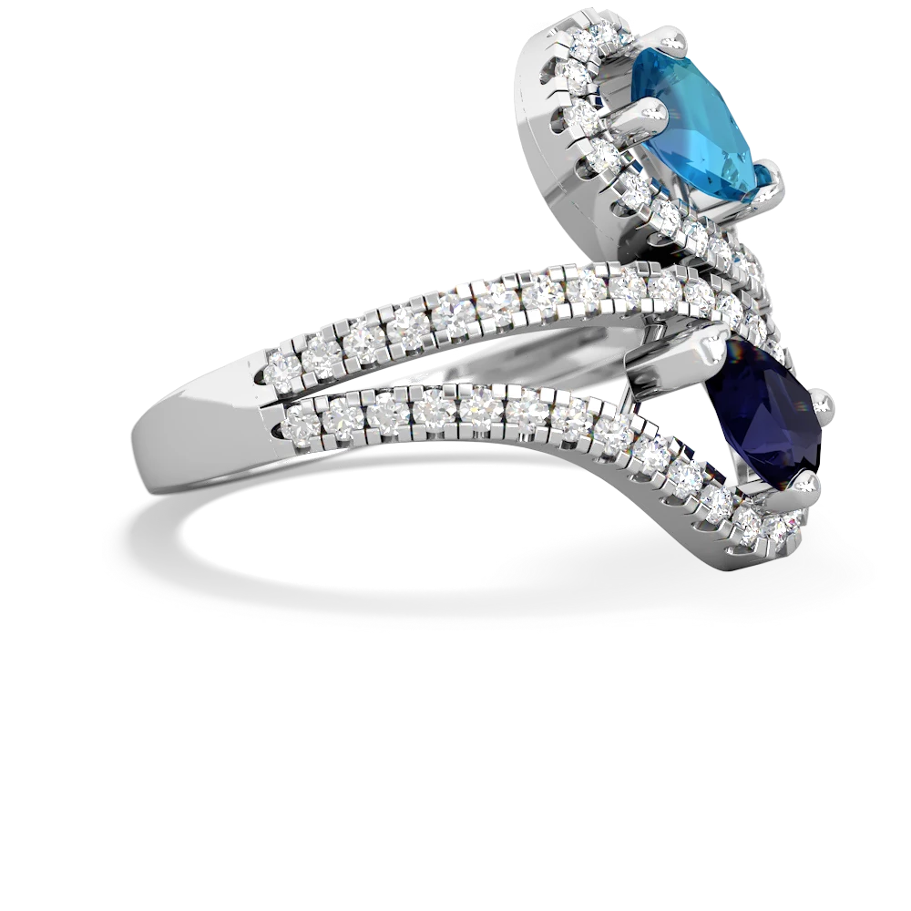 London Topaz Diamond Dazzler 14K White Gold ring R3000