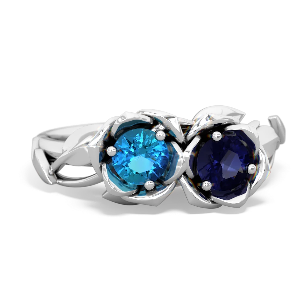 London Topaz Rose Garden 14K White Gold ring R5510