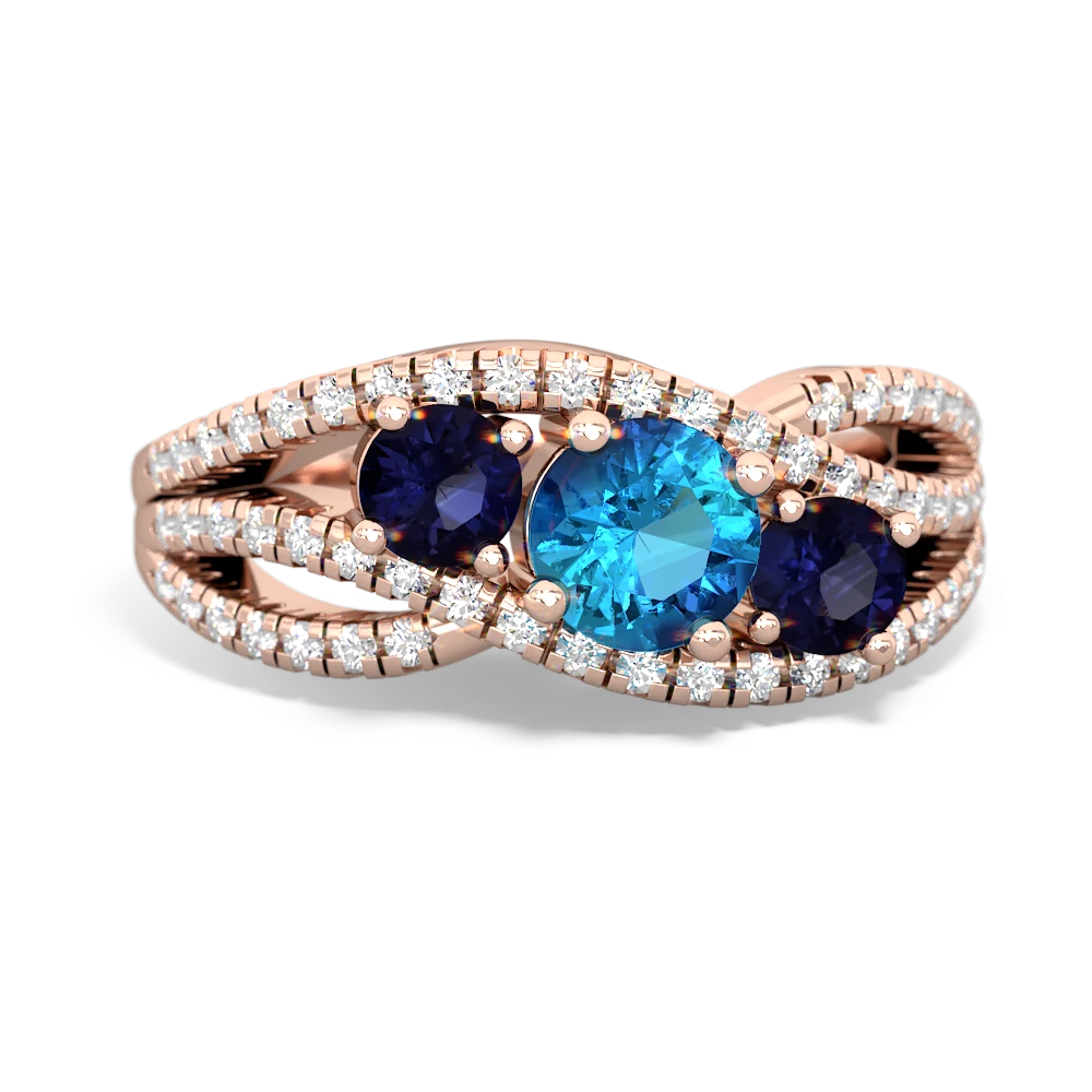 London Topaz Three Stone Aurora 14K Rose Gold ring R3080