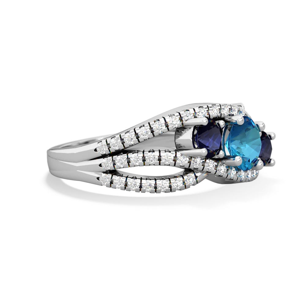 London Topaz Three Stone Aurora 14K White Gold ring R3080