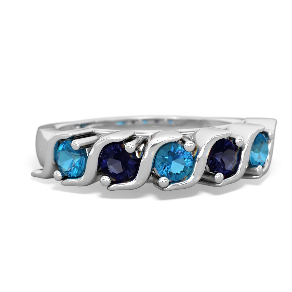London Topaz Anniversary Band 14K White Gold ring R2089