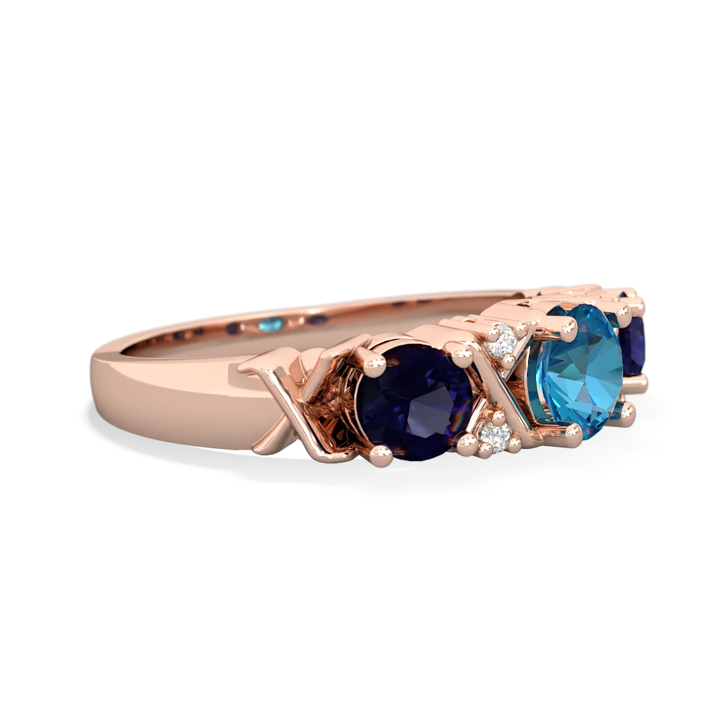 London Topaz Hugs And Kisses 14K Rose Gold ring R5016