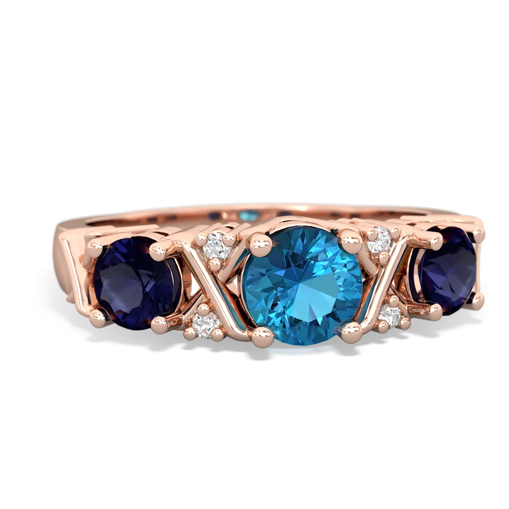 London Topaz Hugs And Kisses 14K Rose Gold ring R5016