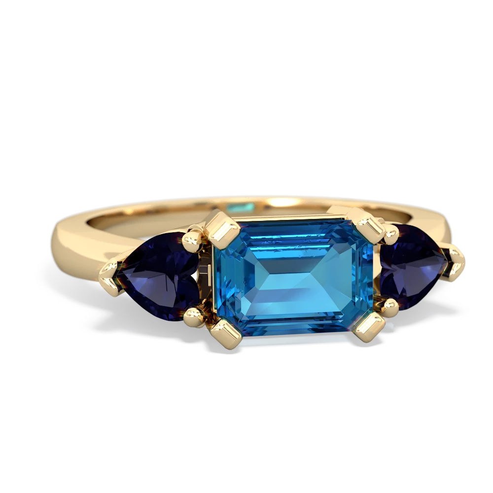 London Topaz Three Stone 14K Yellow Gold ring R5235