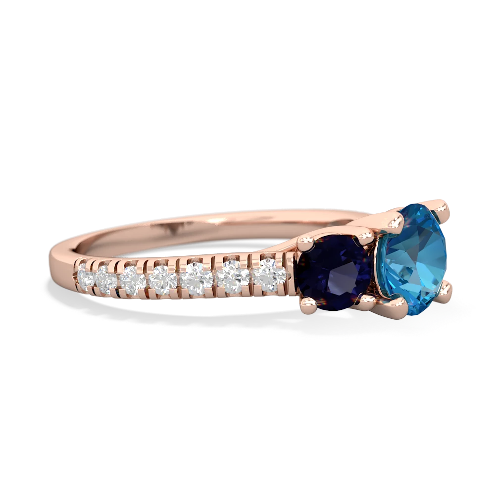 London Topaz Pave Trellis 14K Rose Gold ring R5500