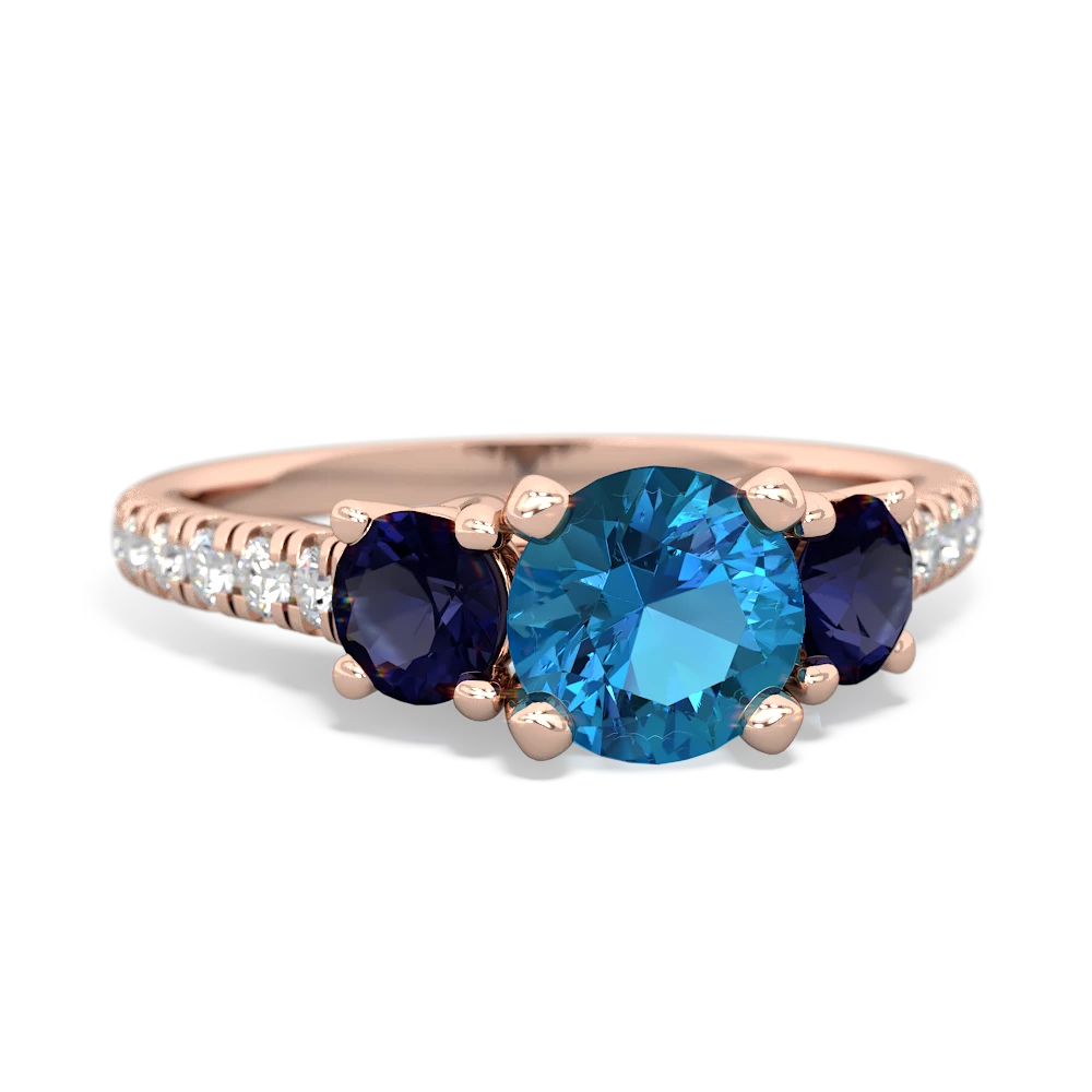 London Topaz Pave Trellis 14K Rose Gold ring R5500