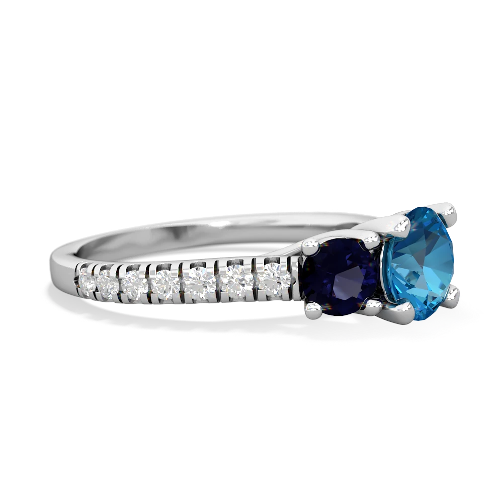 London Topaz Pave Trellis 14K White Gold ring R5500