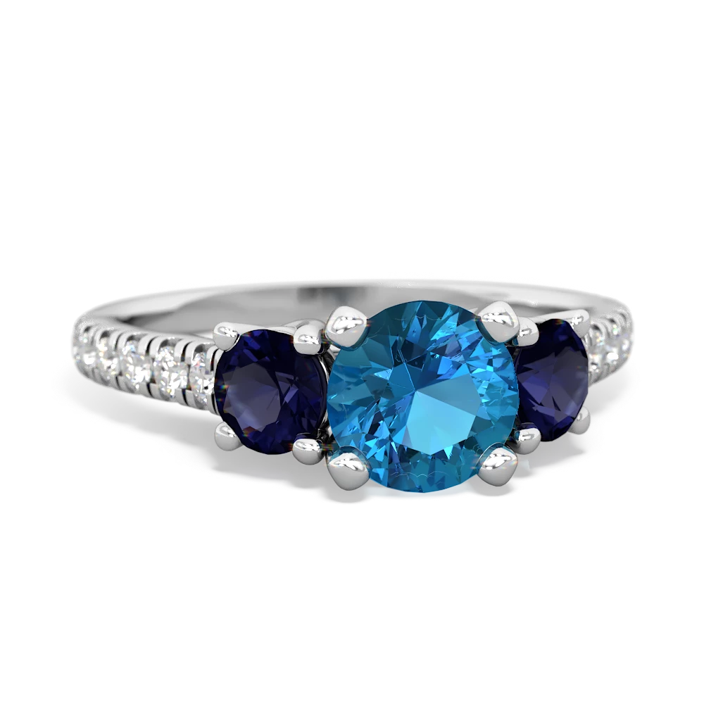 London Topaz Pave Trellis 14K White Gold ring R5500