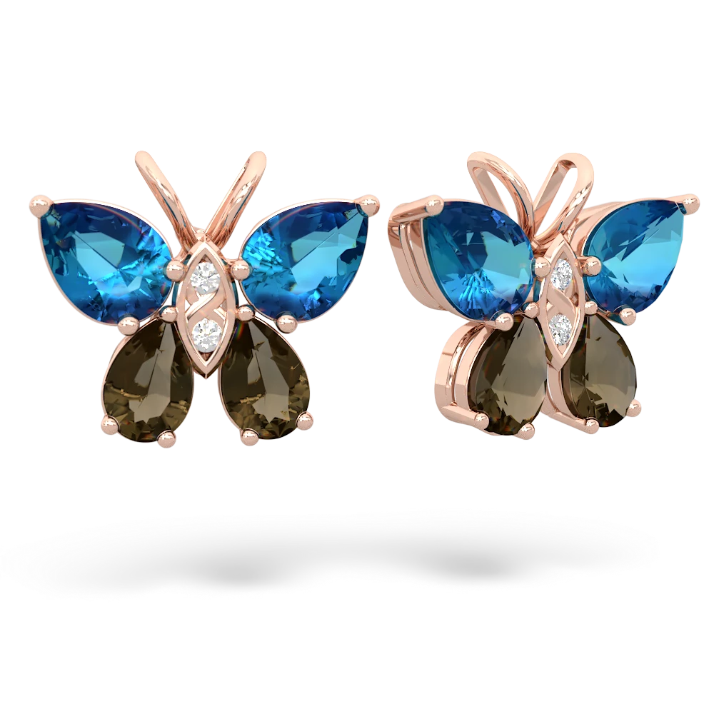 London Topaz Butterfly 14K Rose Gold earrings E2215