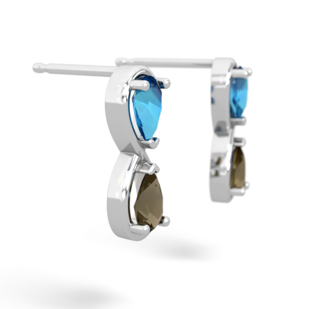 London Topaz Infinity 14K White Gold earrings E5050