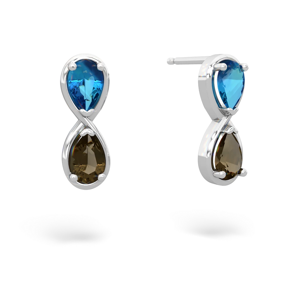 London Topaz Infinity 14K White Gold earrings E5050