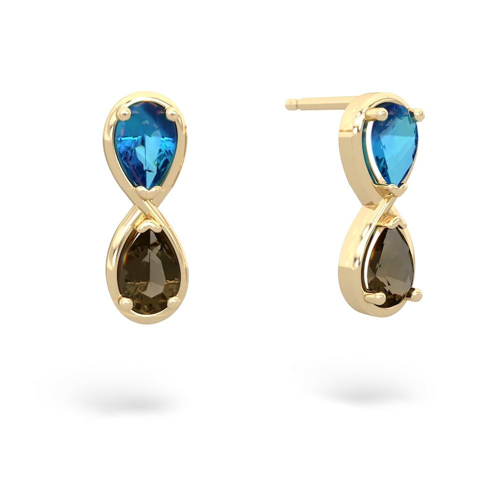 London Topaz Infinity 14K Yellow Gold earrings E5050