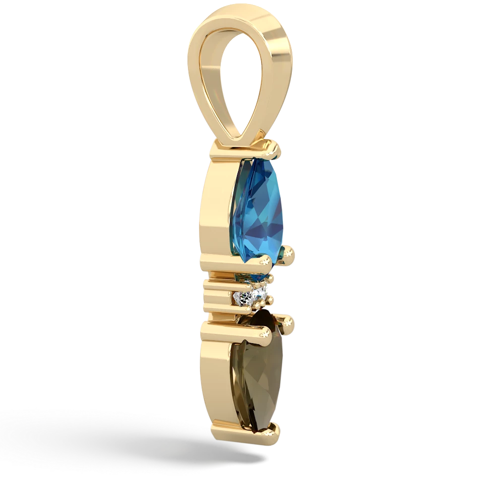 London Topaz Bowtie Drop 14K Yellow Gold pendant P0865