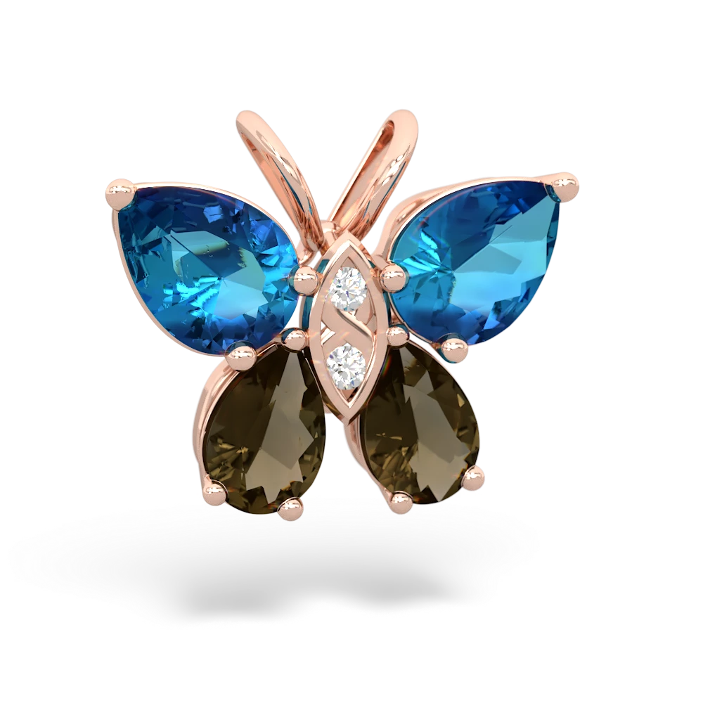 London Topaz Butterfly 14K Rose Gold pendant P2215