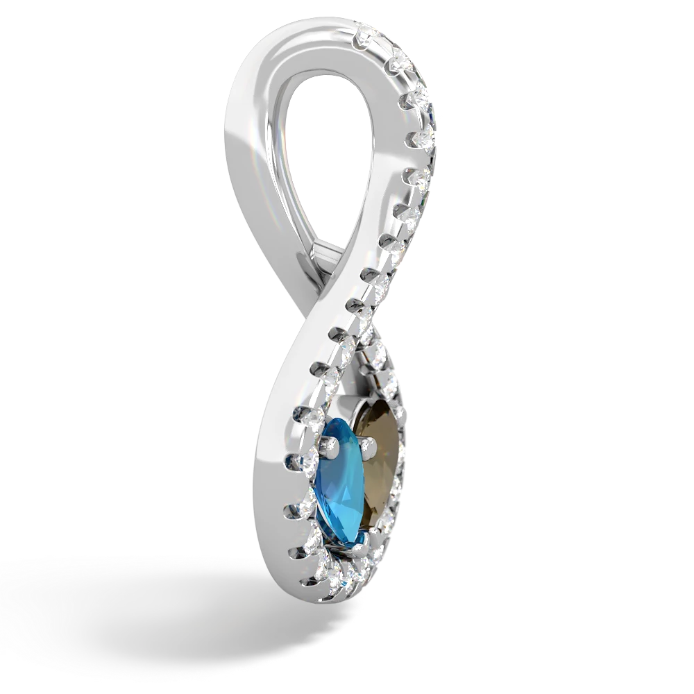 London Topaz Pave Twist 'One Heart' 14K White Gold pendant P5360