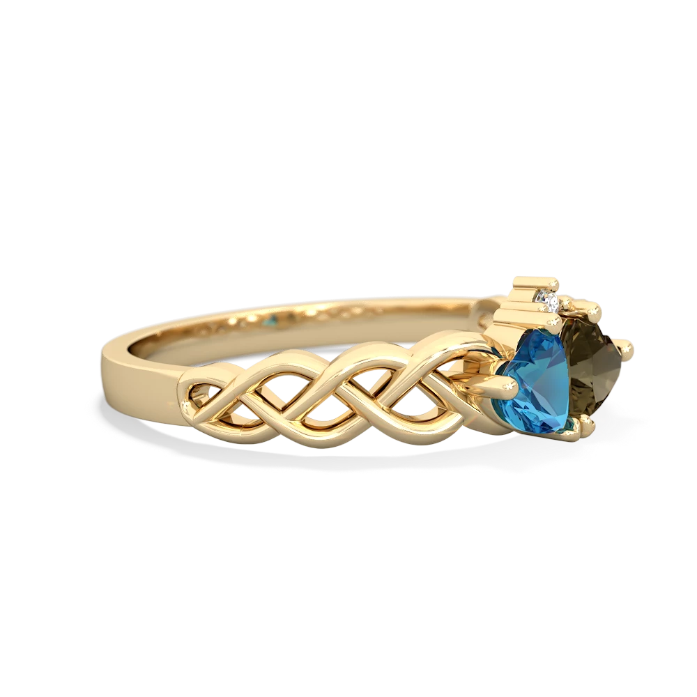 London Topaz Heart To Heart Braid 14K Yellow Gold ring R5870