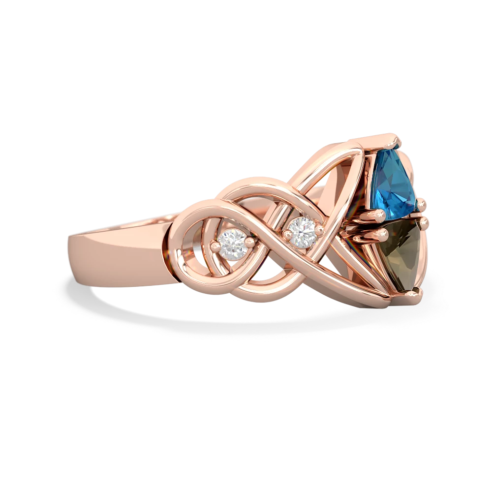 London Topaz Keepsake Celtic Knot 14K Rose Gold ring R5300