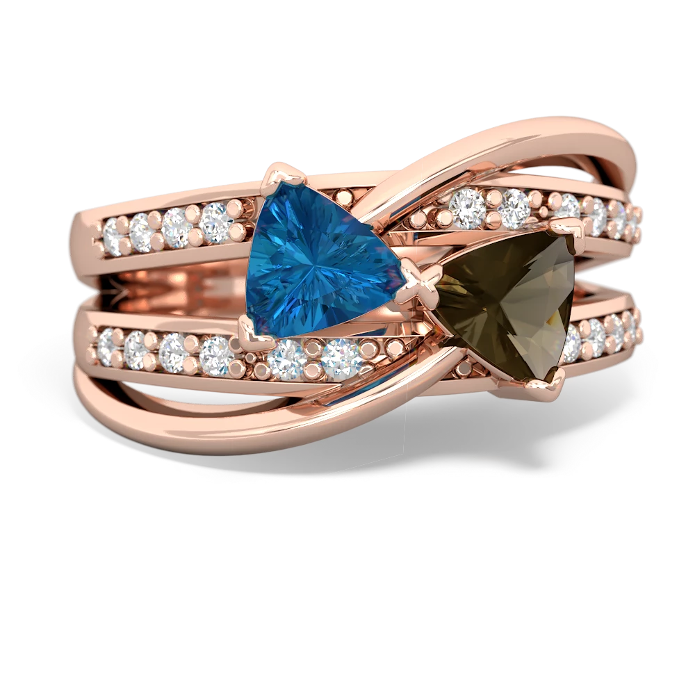 London Topaz Bowtie 14K Rose Gold ring R2360