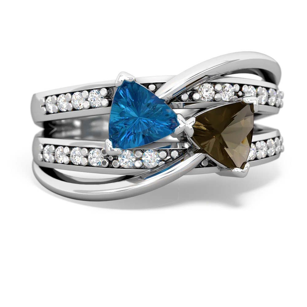 London Topaz Bowtie 14K White Gold ring R2360