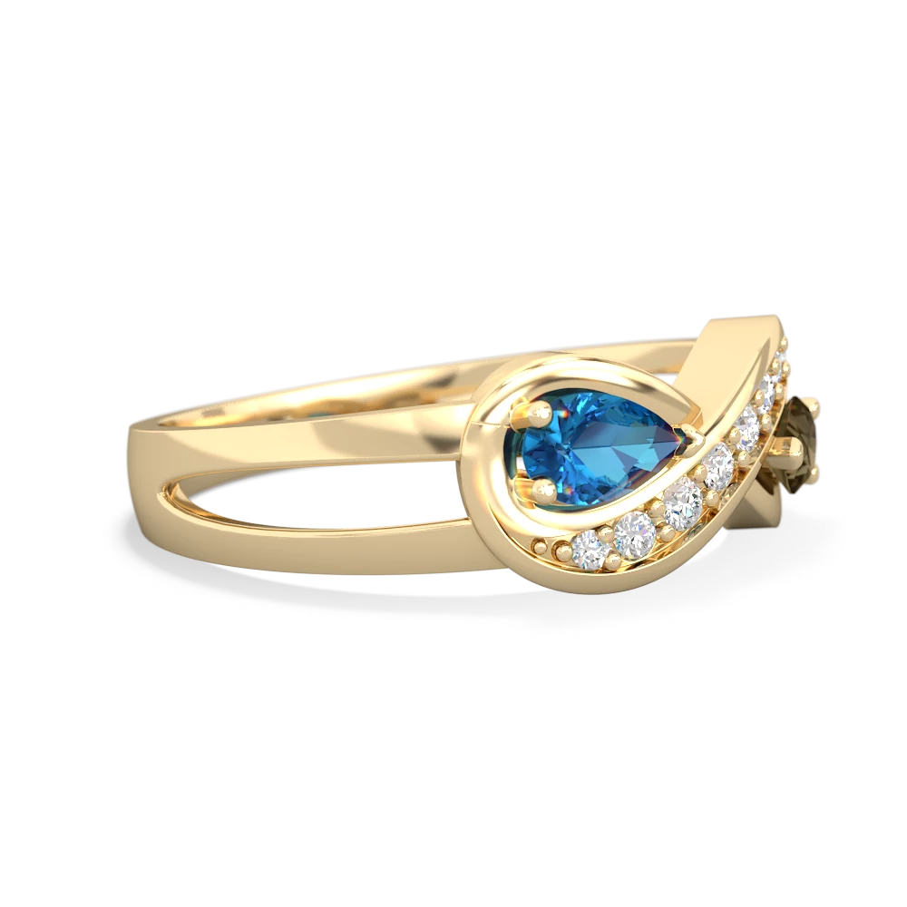 London Topaz Diamond Infinity 14K Yellow Gold ring R5390