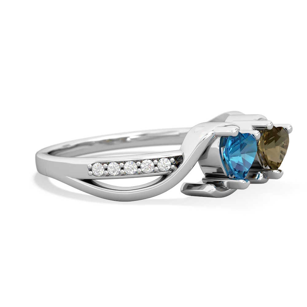 London Topaz Side By Side 14K White Gold ring R3090