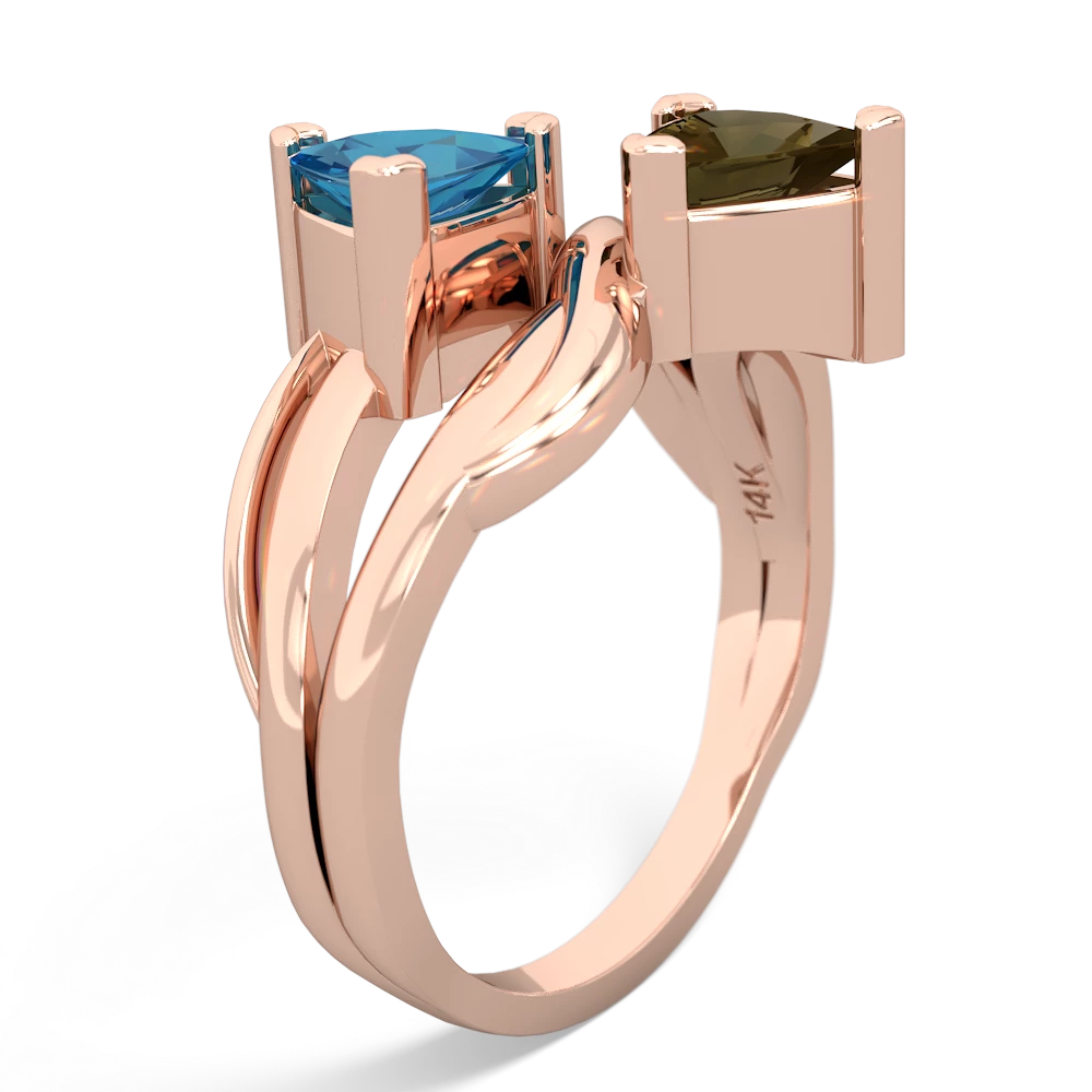 London Topaz Split Band Swirl 14K Rose Gold ring R2341