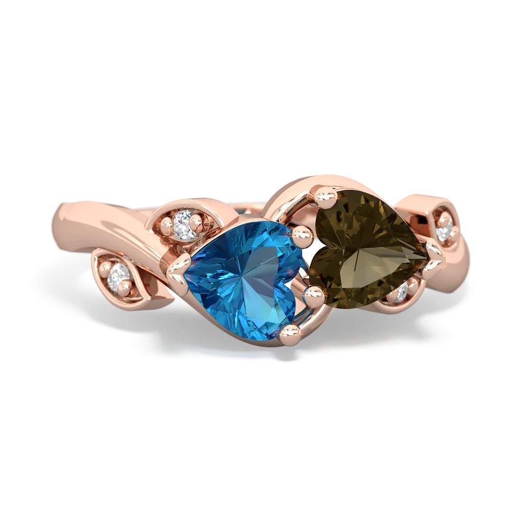 London Topaz Floral Elegance 14K Rose Gold ring R5790