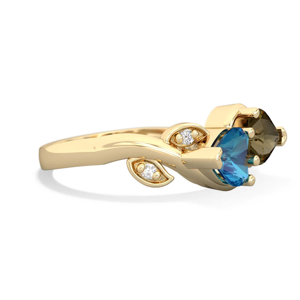 London Topaz Floral Elegance 14K Yellow Gold ring R5790