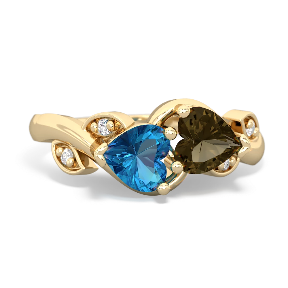 London Topaz Floral Elegance 14K Yellow Gold ring R5790