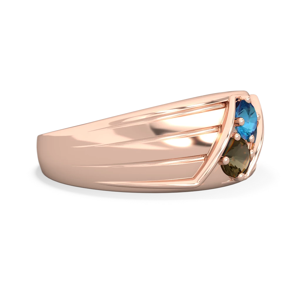 London Topaz Men's Streamline 14K Rose Gold ring R0460