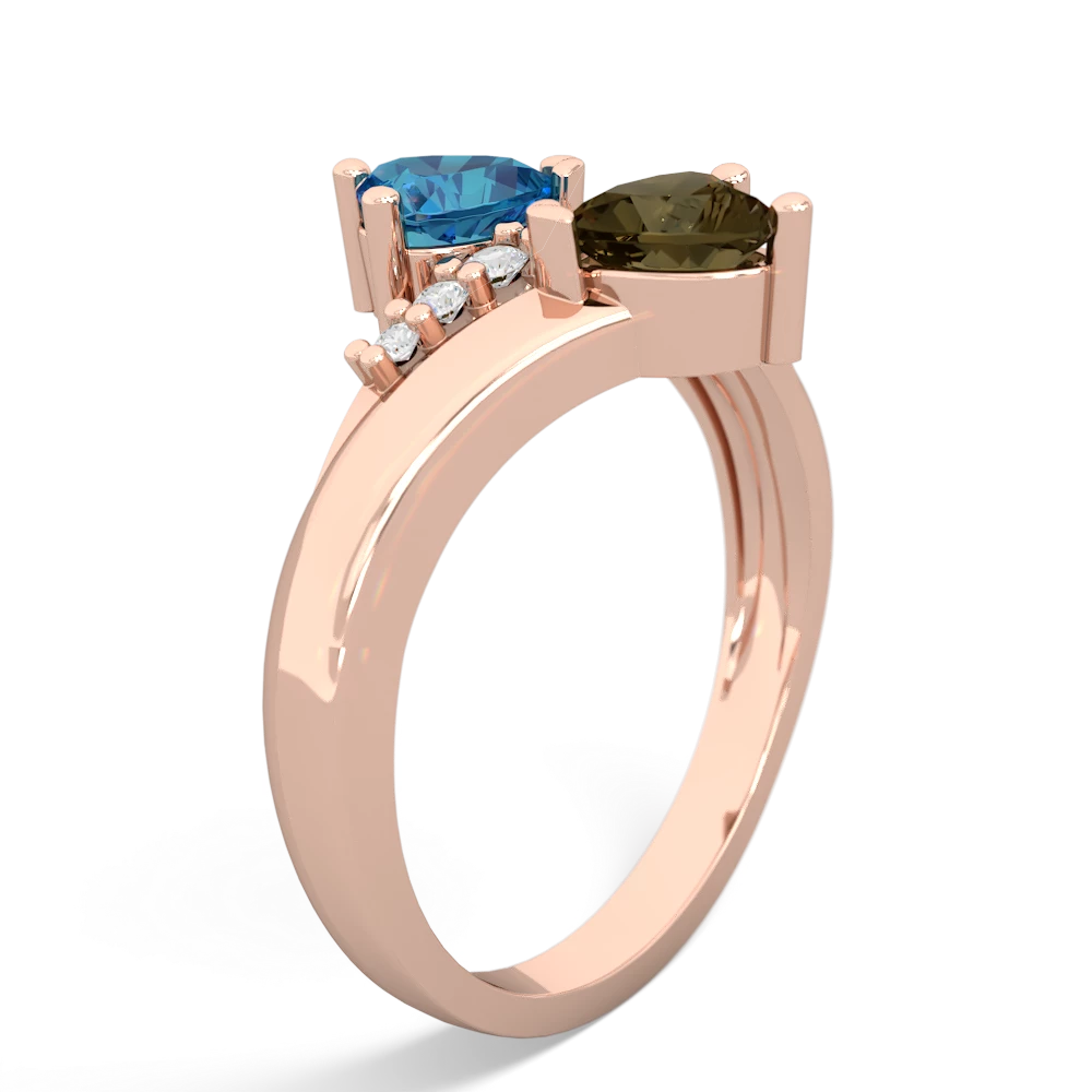 London Topaz Heart To Heart 14K Rose Gold ring R2064