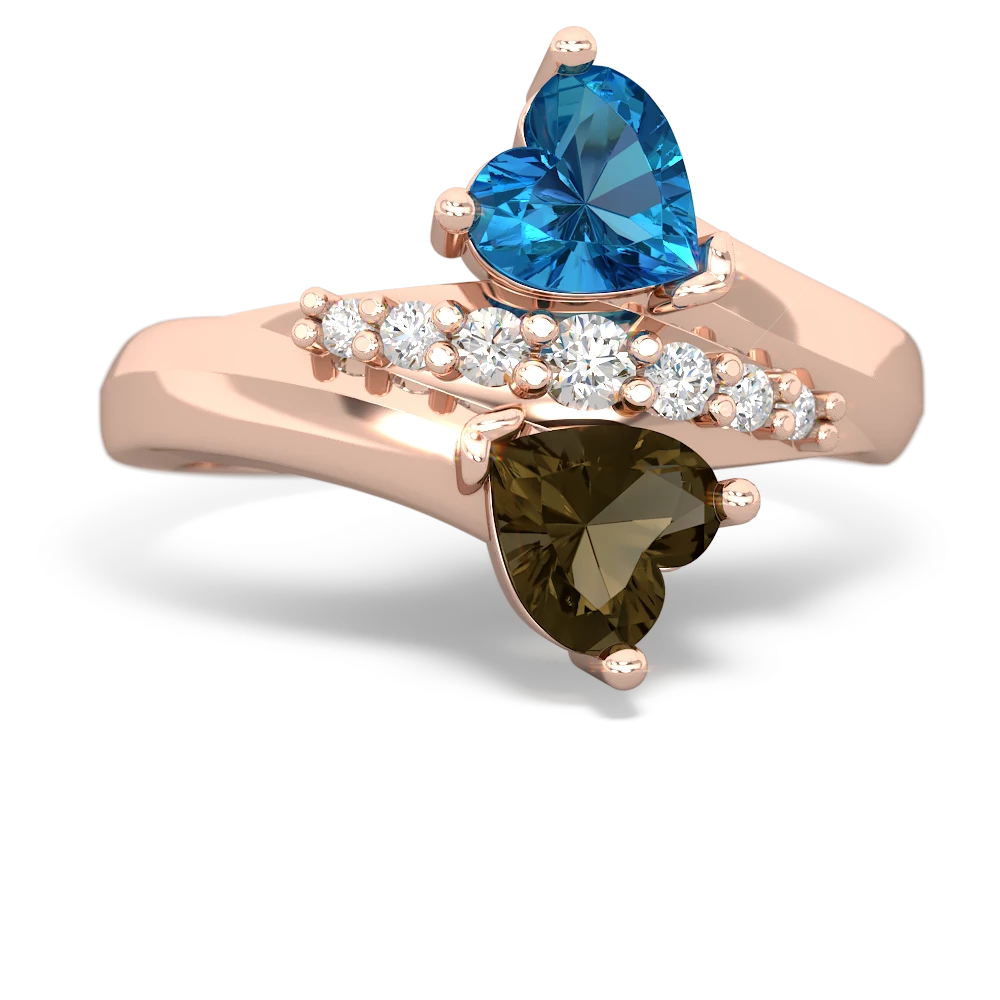 London Topaz Heart To Heart 14K Rose Gold ring R2064