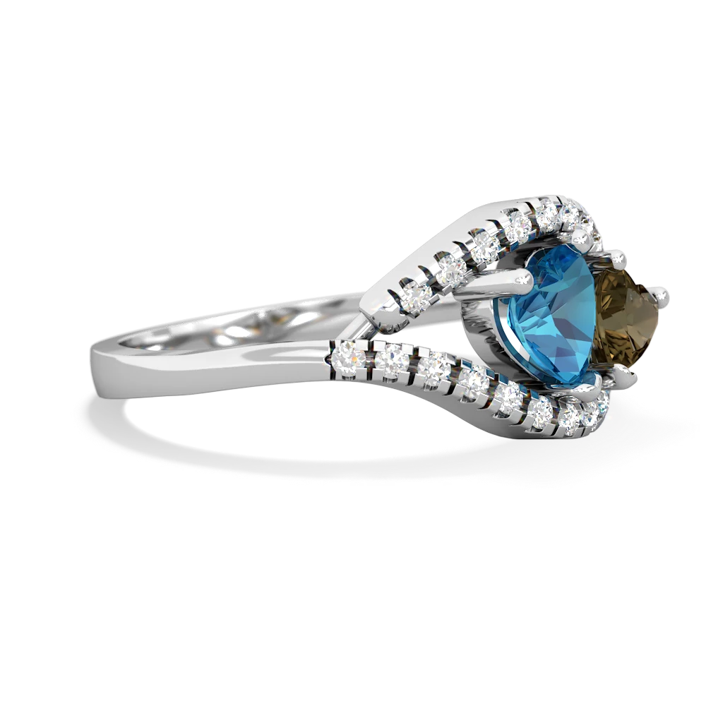 London Topaz Mother And Child 14K White Gold ring R3010