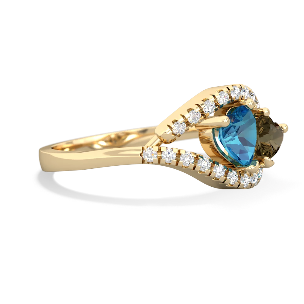 London Topaz Mother And Child 14K Yellow Gold ring R3010