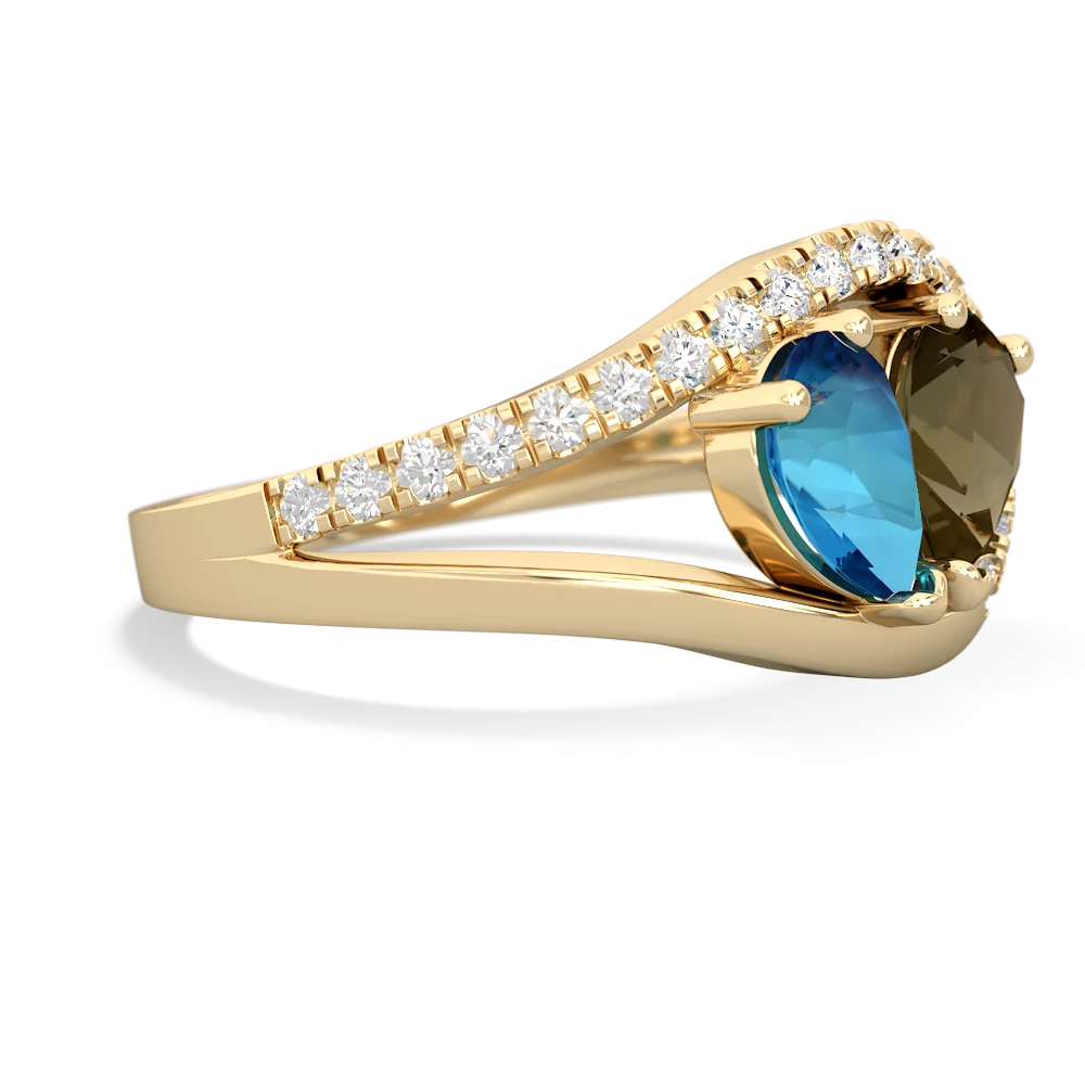 London Topaz Nestled Heart Keepsake 14K Yellow Gold ring R5650