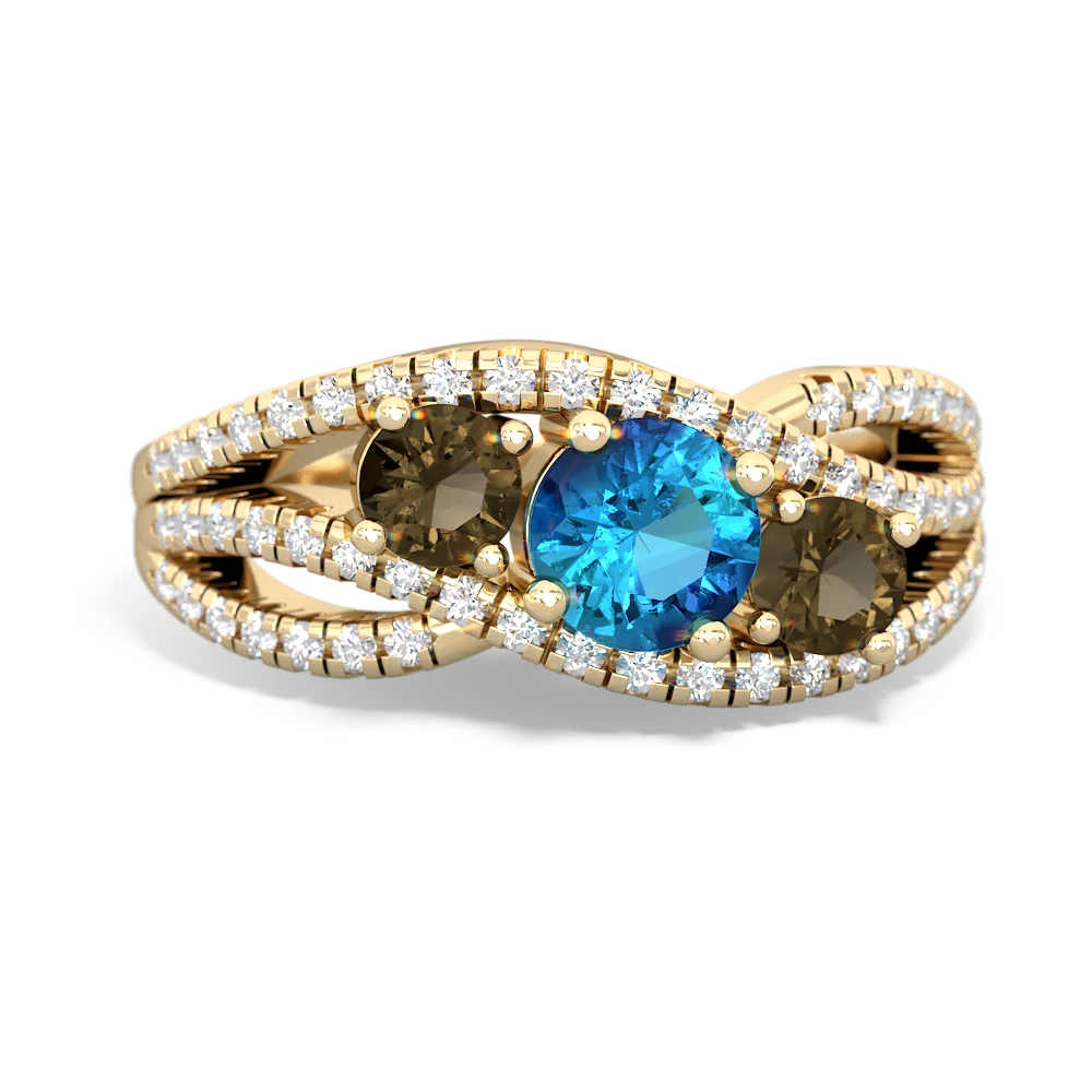 London Topaz Three Stone Aurora 14K Yellow Gold ring R3080