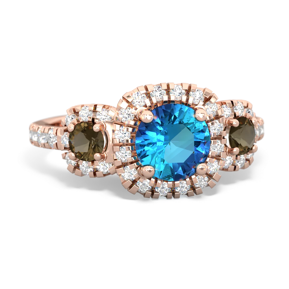 London Topaz Regal Halo 14K Rose Gold ring R5350