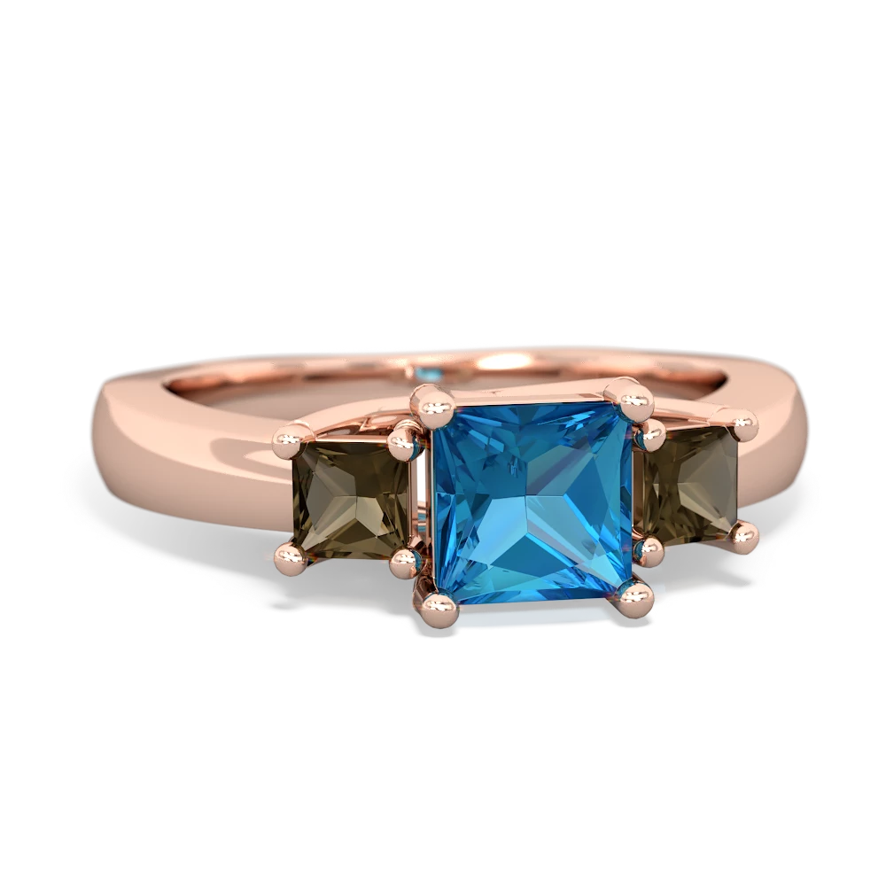 London Topaz Three Stone Trellis 14K Rose Gold ring R4015