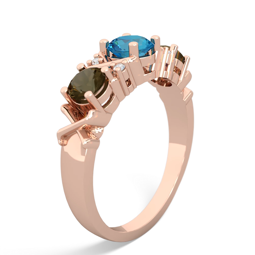 London Topaz Hugs And Kisses 14K Rose Gold ring R5016