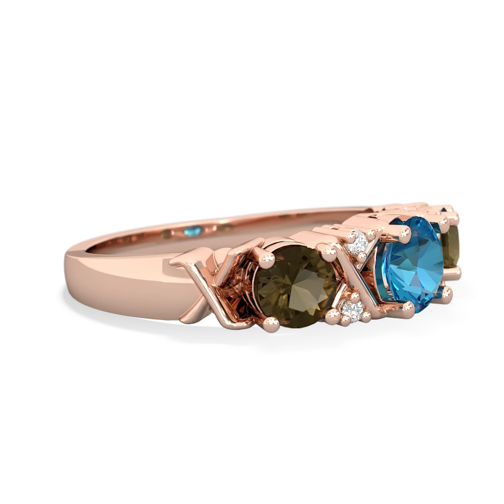 London Topaz Hugs And Kisses 14K Rose Gold ring R5016