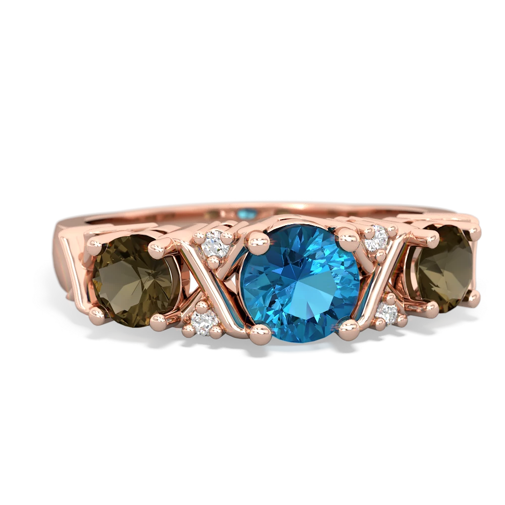 London Topaz Hugs And Kisses 14K Rose Gold ring R5016